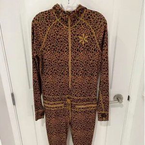 RARE Airblaster Hooded Women’s Ninja Suit  Ski/snow Medium Leopard Animal Print